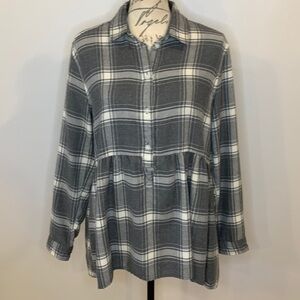 American Eagle Ahh-mazingly Soft plaid brushed flannel popover top M